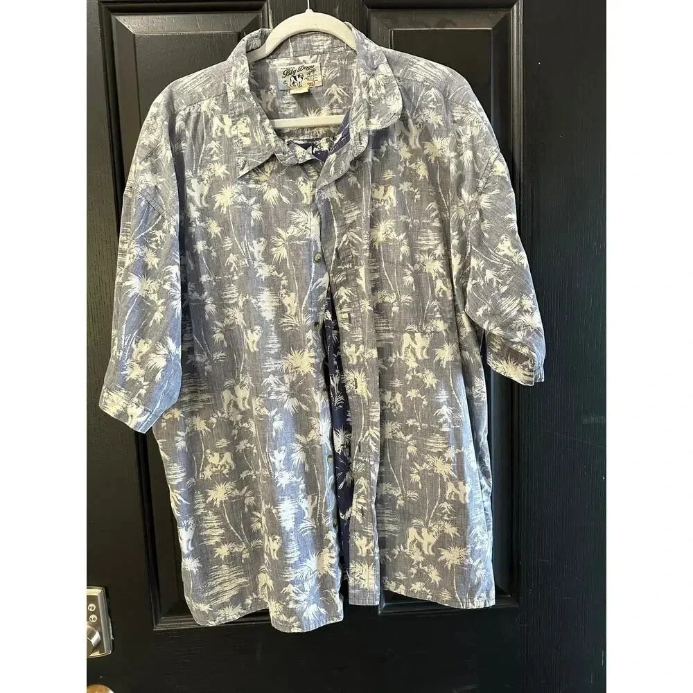 Big Dogs Tropical Reverse Print Hawaiian Shirt Size 2X